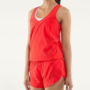 Lululemon speedy runsie in love red (orange) size 6